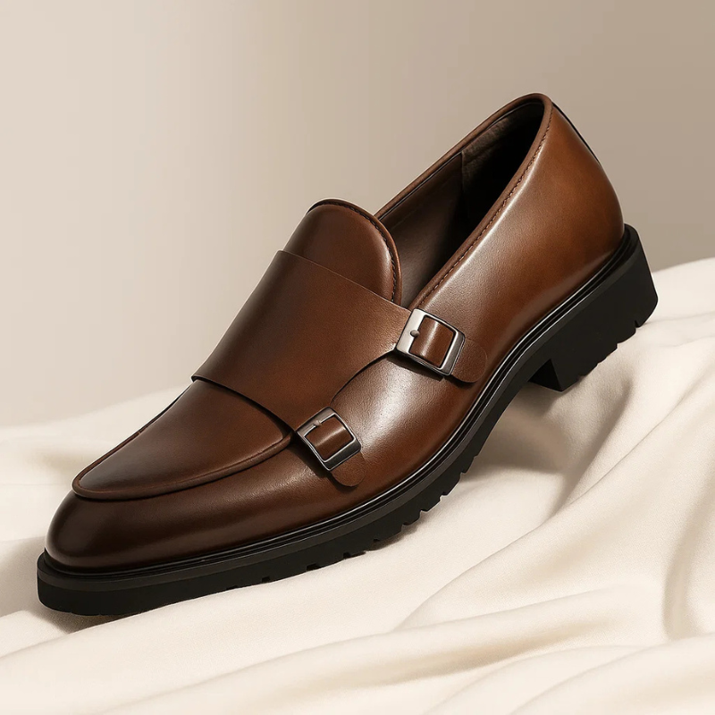 Oxford Leather Monk Strap Loafers
