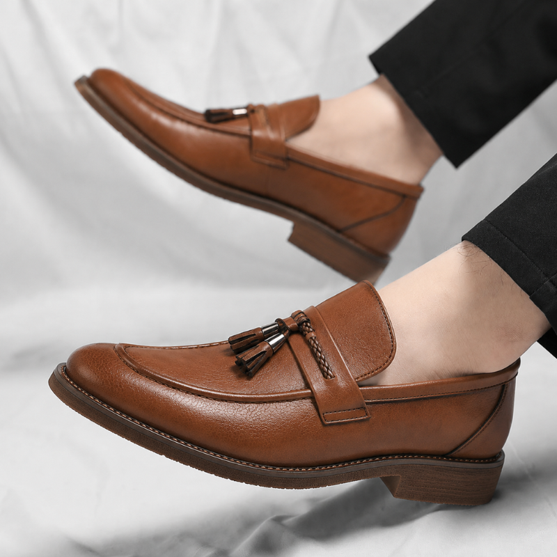 Veneto Leather Tassel Loafers
