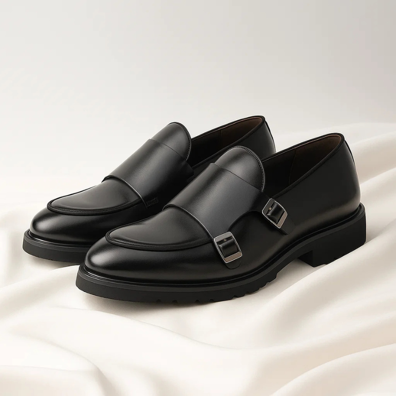 Oxford Leather Monk Strap Loafers