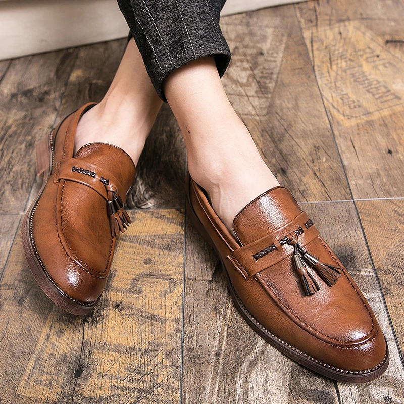 Lusso Italiana Leather Tassel Loafers