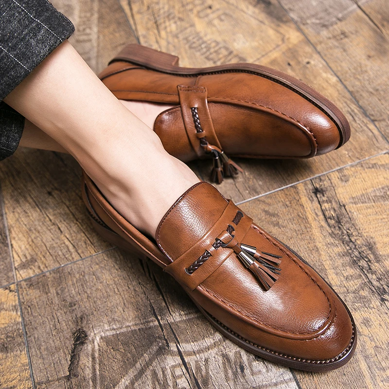 Lusso Italiana Leather Tassel Loafers