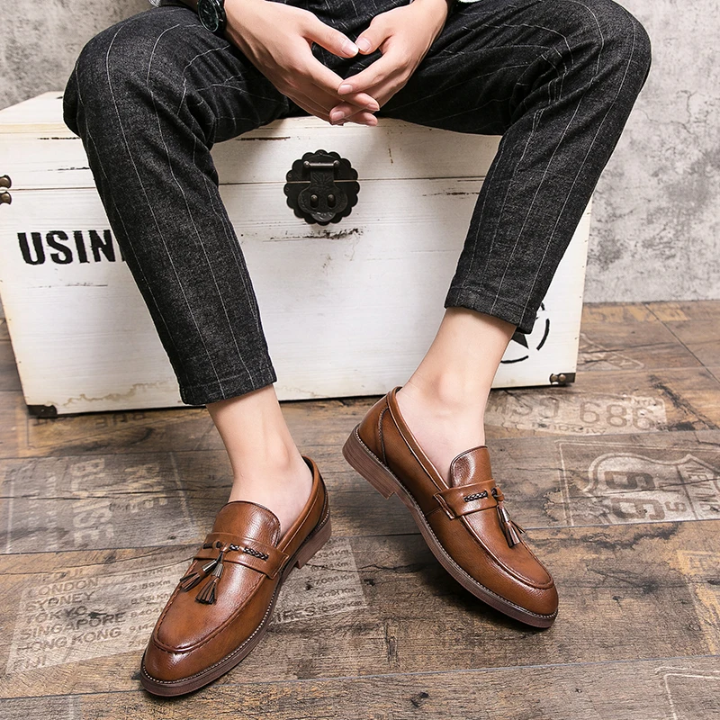 Lusso Italiana Leather Tassel Loafers