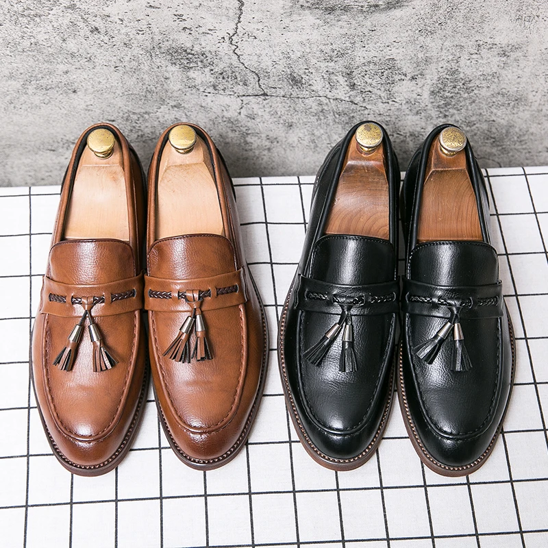 Lusso Italiana Leather Tassel Loafers