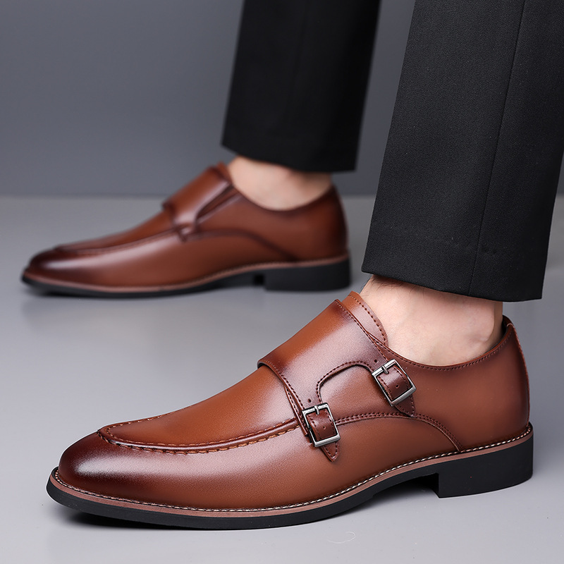 Carlo Leather Monk Strap Loafers