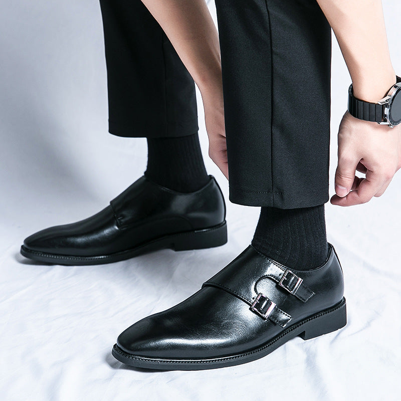 Veneto Leather Monk Strap Loafers