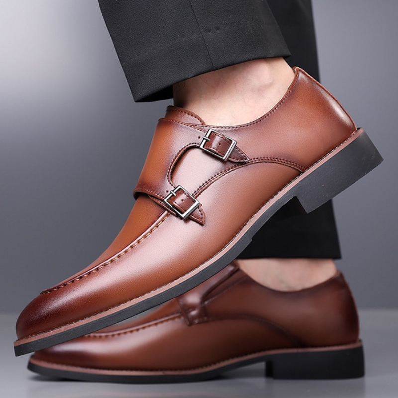 Carlo Leather Monk Strap Loafers